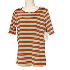 LuLaRoe Gigi Top Womens Size L Large‎ Striped Scoop Neck New With Tags